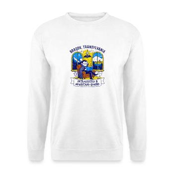 Mountains Brasov Transylvania Introverted And - Unisex Pullover - Weiß - Vorne - Alina (178cm) & Michal (187cm)