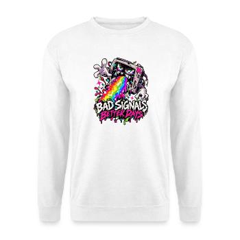 Bad Signals Better Days - Unisex Pullover - Weiß - Vorne - Alina (178cm) & Michal (187cm)