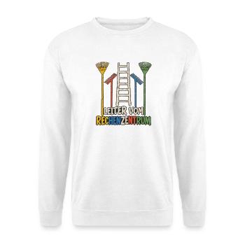 Leiter vom Rechenzentrum funny lustig Gartenliebe  - Unisex Pullover - Weiß - Vorne - Alina (178cm) & Michal (187cm)