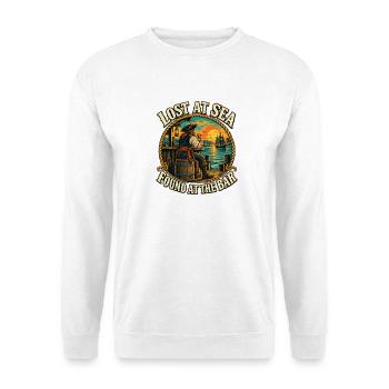 Auf See verloren an der Bar gefunden - Unisex Pullover - Weiß - Vorne - Alina (178cm) & Michal (187cm)
