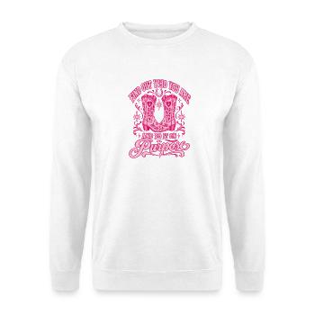 Such dir absichtlich Stiefel - Unisex Pullover - Weiß - Vorne - Alina (178cm) & Michal (187cm)