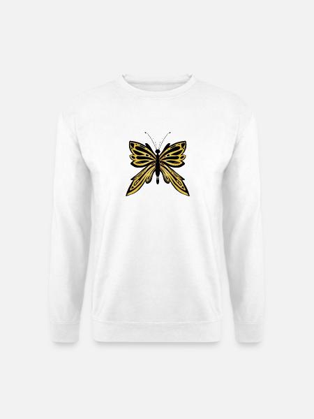 Goldgeflügelter Schmetterling - Unisex Pullover - Weiß