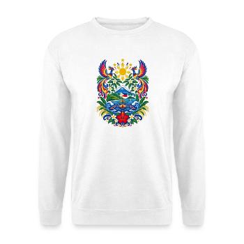 Philippinen | Sonne, Meer & Volkskunst - Unisex Pullover - Weiß - Vorne - Alina (178cm) & Michal (187cm)