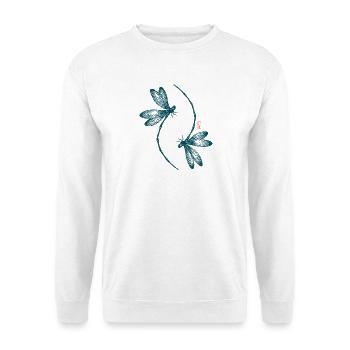 Libellen Pair Zen & Balance - Unisex Pullover - Weiß - Vorne - Alina (178cm) & Michal (187cm)