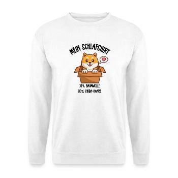 Shiba Inu Schlafshirt Kawaii Herz - Unisex Pullover - Weiß - Vorne - Alina (178cm) & Michal (187cm)