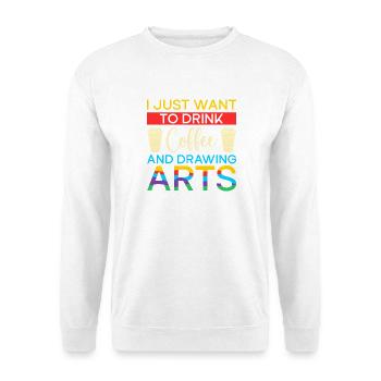 Artist Painter Graphic Want Drink Coffee & Drawing - Unisex Pullover - Weiß - Vorne - Alina (178cm) & Michal (187cm)