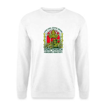 Kutna Hora Bone Church Macabre Roadtrips - Unisex Pullover - Weiß - Vorne - Alina (178cm) & Michal (187cm)