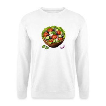 Frischer Salat Bowl Schüssel mit Gemüse - Unisex Pullover - Weiß - Vorne - Alina (178cm) & Michal (187cm)