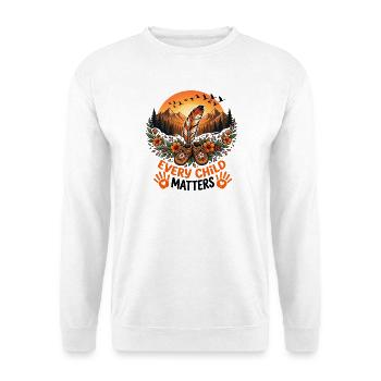 Jeder Orange Day Child Freundlichkeit zählt - Unisex Pullover - Weiß - Vorne - Alina (178cm) & Michal (187cm)