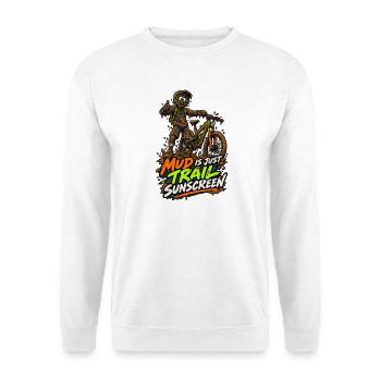 Schlamm ist Trail-Sonnencreme - Unisex Pullover - Weiß - Vorne - Alina (178cm) & Michal (187cm)