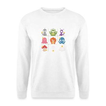  Niedliche Außerirdische Monster Mit Sternen Und - Unisex Pullover - Weiß - Vorne - Alina (178cm) & Michal (187cm)