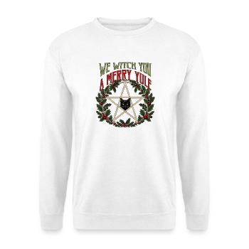 Wir schenken dir eine fröhliche Wintersonnenwende - Unisex Pullover - Weiß - Vorne - Alina (178cm) & Michal (187cm)