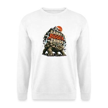Carry Bigger Things - Unisex Pullover - Weiß - Vorne - Alina (178cm) & Michal (187cm)