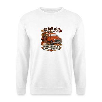 Es ist der Fall Yall Patchwork-Truck - Unisex Pullover - Weiß - Vorne - Alina (178cm) & Michal (187cm)