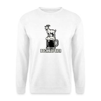 Bock auf Bier - Unisex Pullover - Weiß - Vorne - Alina (178cm) & Michal (187cm)