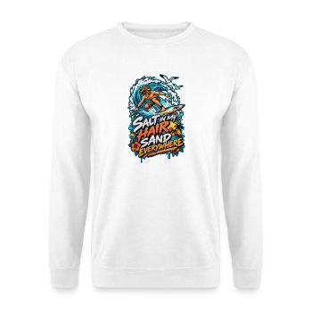 Salz im Haar, Sand überall - Unisex Pullover - Weiß - Vorne - Alina (178cm) & Michal (187cm)