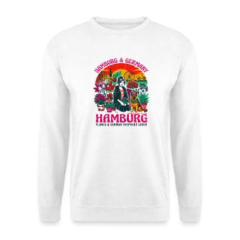 German Shepherd Hamburg And Germany City Plants - Unisex Pullover - Weiß - Vorne - Alina (178cm) & Michal (187cm)