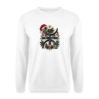 Amazigh Weihnachten - Unisex Pullover - Weiß - Vorne - Alina (178cm) & Michal (187cm)