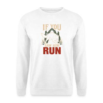 Black Shuck Ostanglische Folklore Geisterhund - Unisex Pullover - Weiß - Vorne - Alina (178cm) & Michal (187cm)