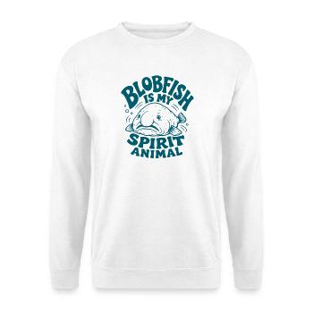  Blobfisch Ist Mein Geist-tier Lustiger - Unisex Pullover - Weiß - Vorne - Alina (178cm) & Michal (187cm)