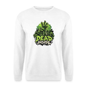 Zombie Hand Dead Inside - Unisex Pullover - Weiß - Vorne - Alina (178cm) & Michal (187cm)