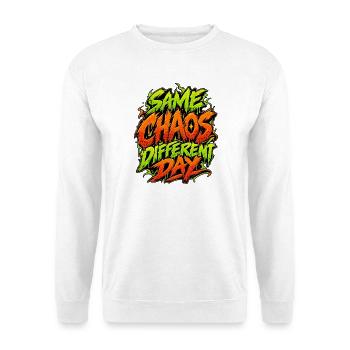 Same Chaos Different Day - Unisex Pullover - Weiß - Vorne - Alina (178cm) & Michal (187cm)