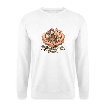 Rattenhalter Rattenliebhaber Ratten sind Familie - Unisex Pullover - Weiß - Vorne - Alina (178cm) & Michal (187cm)
