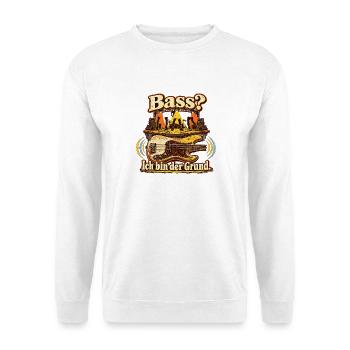 Bassist Bass Spruch Groove - Unisex Pullover - Weiß - Vorne - Alina (178cm) & Michal (187cm)
