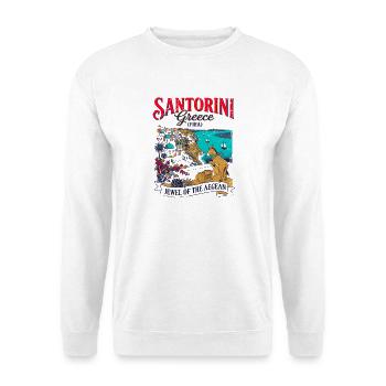 The Of Santorini Greece Fira Aegean Sea Travel - Unisex Pullover - Weiß - Vorne - Alina (178cm) & Michal (187cm)