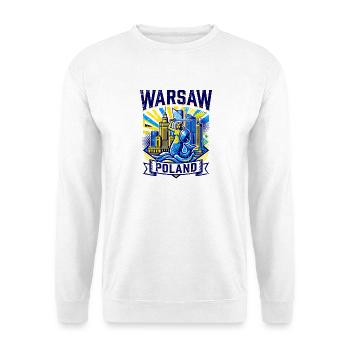 Warsaw Poland Skyline Aug 2026 Zwickau - Unisex Pullover - Weiß - Vorne - Alina (178cm) & Michal (187cm)