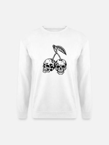 Kirschschädel – makabre gotische Früchte - Unisex Pullover - Weiß