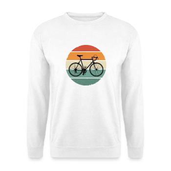 Rennrad Fahrrad Vintage Retro Radsport Motiv - Unisex Pullover - Weiß - Vorne - Alina (178cm) & Michal (187cm)