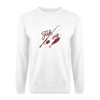 Passion Peach Vintage-Typografie - Unisex Pullover - Weiß - Vorne - Alina (178cm) & Michal (187cm)
