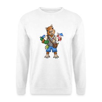 Capybara Chill Mode Time to Relax - Unisex Pullover - Weiß - Vorne - Alina (178cm) & Michal (187cm)