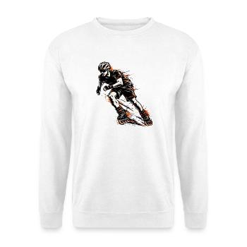 Inline Skater Action – Inlineskating Sport - Unisex Pullover - Weiß - Vorne - Alina (178cm) & Michal (187cm)