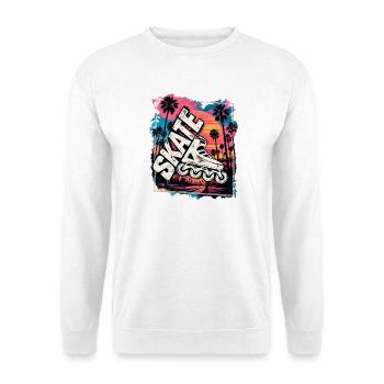 Inline Skate Retro Sunset – Inlineskating - Unisex Pullover - Weiß - Vorne - Alina (178cm) & Michal (187cm)