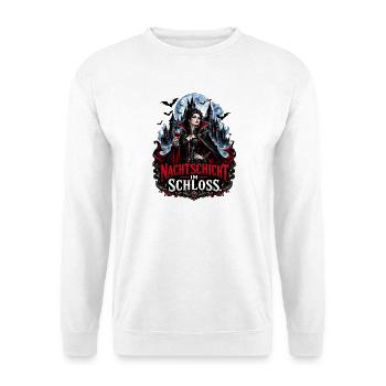 Nachtblick im Schloss Vampirin - Unisex Pullover - Weiß - Vorne - Alina (178cm) & Michal (187cm)