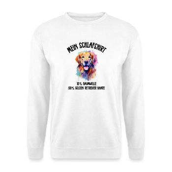 Golden Retriever Schlafshirt Bunt Splash - Unisex Pullover - Weiß - Vorne - Alina (178cm) & Michal (187cm)