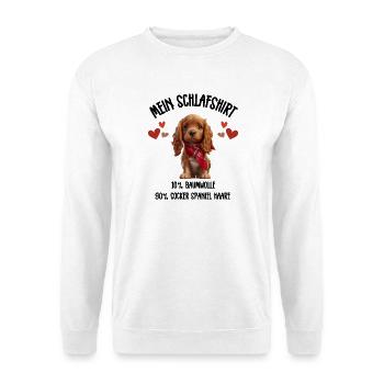 Cocker Spaniel Schlafshirt Schal Herzen - Unisex Pullover - Weiß - Vorne - Alina (178cm) & Michal (187cm)