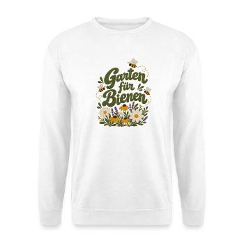 Garten für Bienen Naturliebhaber - Unisex Pullover - Weiß - Vorne - Alina (178cm) & Michal (187cm)
