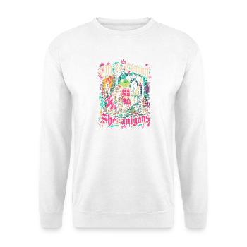 Froschritter Neon-Graffiti - Unisex Pullover - Weiß - Vorne - Alina (178cm) & Michal (187cm)