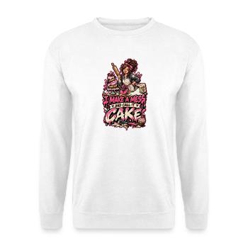 Kuchenchaos Spruch Cake-Design - Unisex Pullover - Weiß - Vorne - Alina (178cm) & Michal (187cm)