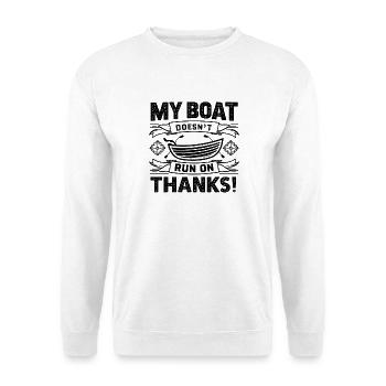Mein Boot fährt nicht dank seltsamem Bootsdesign - Unisex Pullover - Weiß - Vorne - Alina (178cm) & Michal (187cm)