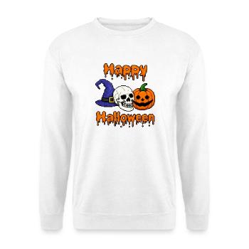 Fröhliches Halloween - Unisex Pullover - Weiß - Vorne - Alina (178cm) & Michal (187cm)