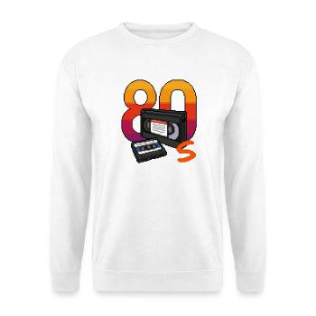 80er Retro - Unisex Pullover - Weiß - Vorne - Alina (178cm) & Michal (187cm)