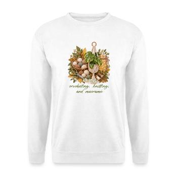 Herbstknoten: Makramee, Häkeln & Stricken - Unisex Pullover - Weiß - Vorne - Alina (178cm) & Michal (187cm)