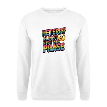 Hetero Klingt Nach Ner Phase LGBTQ Pride Humor - Unisex Pullover - Weiß - Vorne - Alina (178cm) & Michal (187cm)
