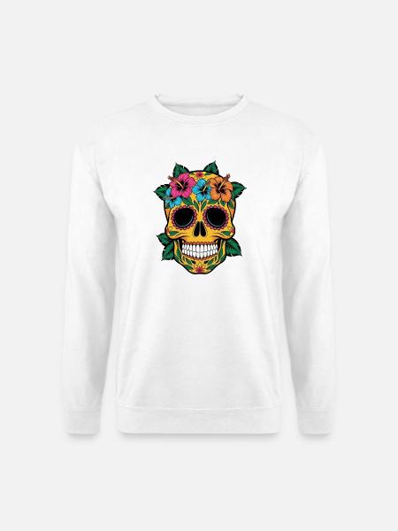 Halloween Sugar Skull - Unisex Pullover - Weiß