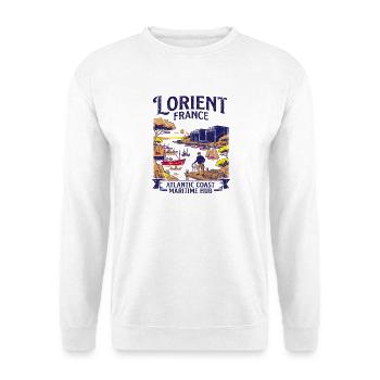 Lorient France Atlantic Coast Maritime Harbor Port - Unisex Pullover - Weiß - Vorne - Alina (178cm) & Michal (187cm)