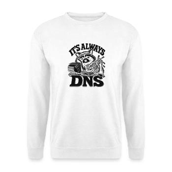 Raccoon DNS Always On - Unisex Pullover - Weiß - Vorne - Alina (178cm) & Michal (187cm)